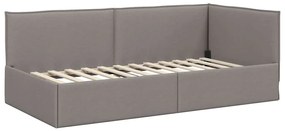 vidaXL Κρεβάτι Γωνίας με κεφαλάρι Taupe 90 x 200 cm ύφασμα