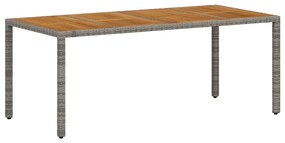 vidaXL Σέτ φαγητού για κήπο 9 pcs Γκρι 190 x 90 x 75 cm
