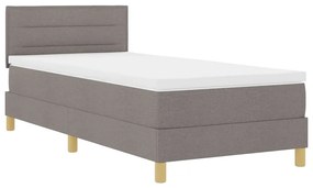 vidaXL Κρεβάτι με ελατήρια με στρώμα Taupe 90 x 200 cm ύφασμα
