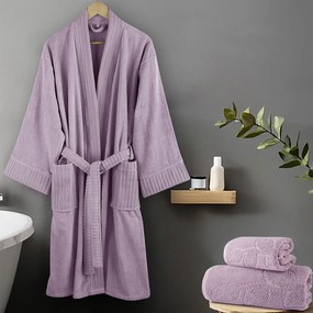 Μπουρνούζι Nima Velvet Kimono Lilac Λιλά MEDIUM