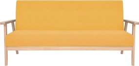 vidaXL Σετ Σαλονιού 3 τεμ. Κίτρινο Υφασμάτινο