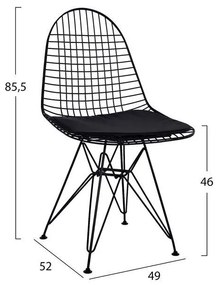 Σετ τραπεζαρίας C11021 5τμχ με Τραπέζι Sonama 110x70x75,5εκ. &amp; Καρέκλες Μεταλλικές Μαύρες
