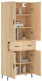 vidaXL Ντουλάπι Sonoma δρυς 69,5 x 34 x 180 εκ. από Επεξεργασμένο Ξύλο