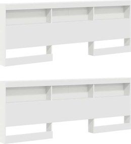 vidaXL Κεφαλάρι Αποθήκης με ράφι Λευκό 180 cm Επεξεργασμένο ξύλο