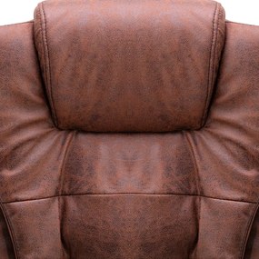 vidaXL Πολυθρόνα Γραφείου Ανοιχτό Καφέ από Γνήσιο Δέρμα