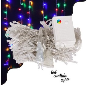 Διακοσμητική Κουρτίνα 3Χ2m 240 LED 6W RGB Διάφανο 85802 Globostar-85802-Διάφανο 85802