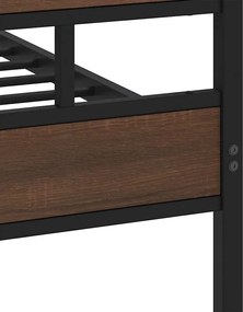vidaXL Σκελετός Κρεβ. Χωρίς Στρώμα Καφέ Δρυς 160x200 εκ. Μεταλλικό