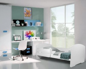 Παιδικό κρεβάτι Belossi I-Λευκό-160 x 80-Με προστατευτικό