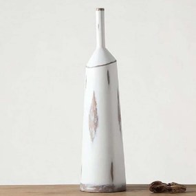 Βάζο Ανάγλυφο FIK370 15x15x57cm White Epsiel Πολυρεσίνη