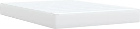 vidaXL Κρεβάτι Boxspring με Στρώμα Λευκό 140x200εκ.από Συνθετικό Δέρμα