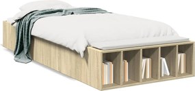 vidaXL Πλαίσιο Κρεβατιού Sonoma Δρυς 75 x 190 εκ. Επεξεργασμένο Ξύλο