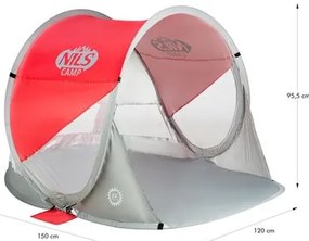 Σκηνή Παραλίας NC3142 Κόκκινη/Γκρι POP UP NILS CAMP