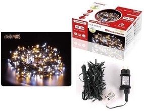 300 Χριστουγεννιάτικα Λαμπάκια LED Θερμό + Ψυχρό Λευκό 18Μ Εξωτερικού χώρου σε Σειρά με Πράσινο Καλώδιο Arrango AN77206
