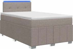 vidaXL Κρεβάτι box spring με στρώμα Taupe 120 x 190 cm Ύφασμα