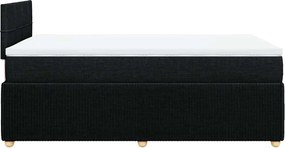 vidaXL Κρεβάτι Boxspring με Στρώμα Μαύρο 120x200 εκ. Υφασμάτινο