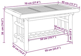 Τραπεζάκι Σαλονιού 70 x 45 x 36 εκ. από Μπαμπού - Καφέ