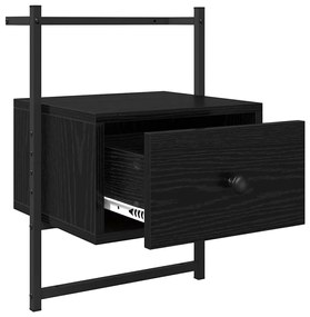 vidaXL Κομοδίνο 2 pcs Μαύρη Οξυά 35 x 30 x 51 εκ. Επεξεργασμένο ξύλο