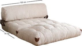 2-Seat Sofa-Bed Fold Kadife 2 - White White