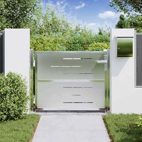 vidaXL Πύλη Κήπου 85 x 70 εκ. Ανοξείδωτο Ατσάλι Ασημί Κλειδώσιμο