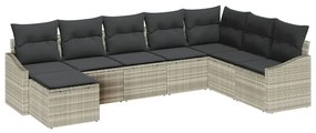 vidaXL Σέτ φαγητού για κήπο με μαξιλάρι 8 pcs Ανοιχτό γκρι