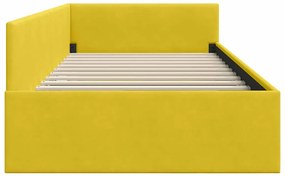vidaXL Κρεβάτι Γωνίας Άλλο με κεφαλάρι Κίτρινο 90 x 190 cm