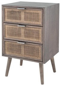 Artekko Cons Κομοδίνο MDF Ψάθα Καφέ (42x36.5x71)cm Artekko 82788