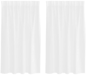 vidaXL Κουρτίνες με κουρτίνες 2 pcs Λευκό 140 x 140 εκ. Πολυεστέρας