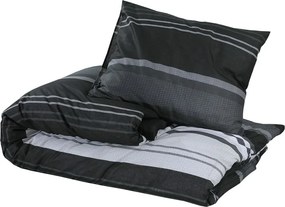 vidaXL Σετ Παπλωματοθήκης Μαύρο και Λευκό 260x220 εκ. Βαμβακερό