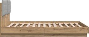 vidaXL Κρεβάτι με Κεφαλάρι Artisan Oak 150 x 200 cm Επεξεργασμένο ξύλο