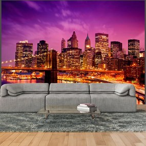 Φωτοταπετσαρία - Manhattan and Brooklyn Bridge by night 350x270