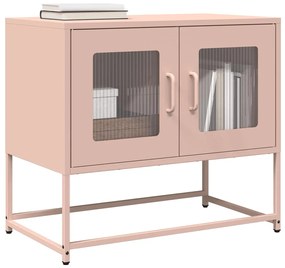 ντουλάπι τηλεόρασης vidaXL Ροζ 68x39x60,5 cm Ατσάλι ψυχρής έλασης