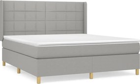 vidaXL Κρεβάτι Boxspring με Στρώμα Αν. Πράσινο 160x200εκ Υφασμάτινο