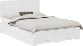 vidaXL Σκελετός Κρεβατιού Λευκό 140 x 200 cm Επεξεργασμένο ξύλο