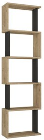 Βιβλιοθήκη Alvina Megapap χρώμα sapphire oak - ανθρακί 45x19,6x158,8εκ.