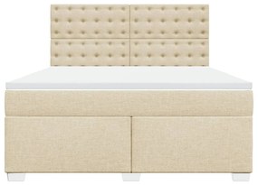 ΚΡΕΒΑΤΙ BOXSPRING ΜΕ ΣΤΡΩΜΑ ΚΡΕΜ 180X200 ΕΚ. ΥΦΑΣΜΑΤΙΝΟ 3290586