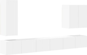 vidaXL Επιτοίχιο 6 pcs Λευκό