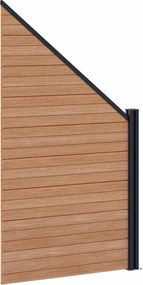vidaXL Πάνελ Φράχτη 9 pcs WPC και Αλουμίνιο Καφέ
