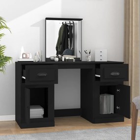 vidaXL Μπουντουάρ με Καθρέφτη Μαύρο 130x50x132,5 εκ.