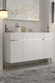 Stewehome Κονσόλα από σανίδα με ντουλάπι και ράφι μοντέρνου στυλ 120x32x75 cm