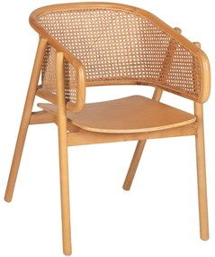 Πολυθρόνα Kenlee HM9872 57,5x55x81cm Natural Rattan, Wood