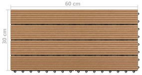 vidaXL Πλακάκια Deck 6 τεμ. Καφέ 60 x 30 εκ. 1,08 μ² από WPC