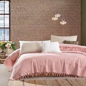 Κουβέρτα Dobby Cashmere Pink DimCol Υπέρδιπλo 220x240cm 100% Βαμβάκι