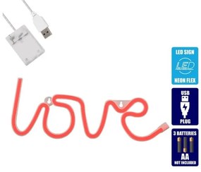 Διακοσμητικό Φωτιστικό Neon Led Love 78587 Globostar-78587-Κόκκινο 78587