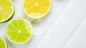 Σετ των 2 Intra Συλλεκτικό Ξύλινο Παζλ Plywood  4mm - Λεμόνια και λάιμ σε φέτες σε άσπρο φόντο Σε Ξύλινο Κουτί - Διαστάσεις: 10x10 cm – 25 κομμάτια