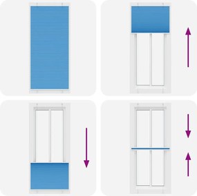 vidaXL Πλισέ Στόρι Μπλε 100x200 εκ. Πλάτος Υφάσματος 99,4 εκ. Πολυεστέρας