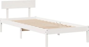 vidaXL Σκελετός Κρεβατιού Χωρίς Στρώμα Λευκό 100x200 εκ. Μασίφ Πεύκο
