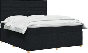 vidaXL Κρεβάτι box spring με στρώμα Μαύρο 180 x 200 cm Ύφασμα