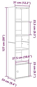 Βιβλιοθήκη Sonoma Δρυς 31x24x127 εκ. από Επεξεργασμένο Ξύλο - Καφέ