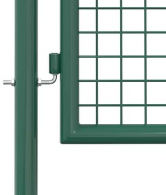 vidaXL Πόρτα Περίφραξης Πράσινη 100x125 εκ. από Ατσάλι