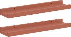 vidaXL Ράφι Τοίχου 2 pcs Κόκκινο 40 x 9 x 3 cm Επεξεργασμένο ξύλο